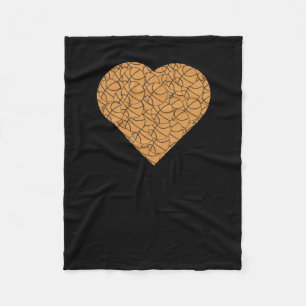 Basketbal Heart Love Design Fleece Deken