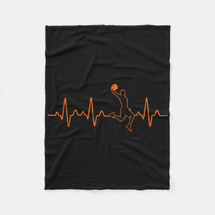 Basketbal Heartbeat Player Ball Coach Gift voor mi Fleece Deken