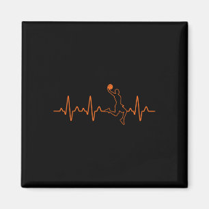Basketbal Heartbeat Player Ball Coach Gift voor mi Magneet