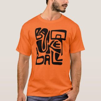 Basketbal Hoep Retro Met de Hand Getekend Zwart Or T-shirt
