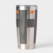 Basketbal hoepels, basketbalspeler geïsoleerde drinkbeker (Achterkant)