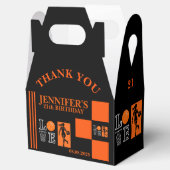 Basketbal hoepels, basketbalspeler verjaardag bedankdoosjes (Geopend)