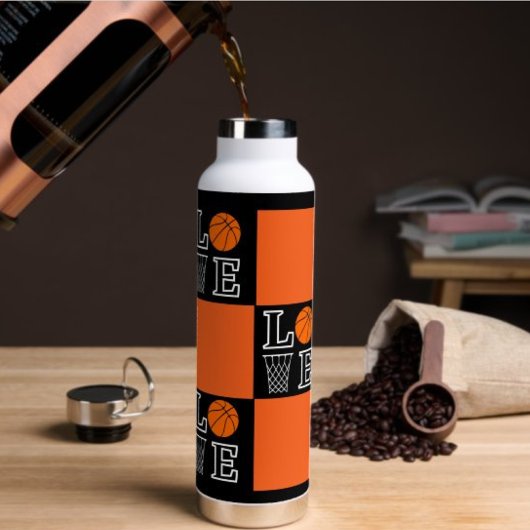 Basketbal hoepels, basketbalspeler waterfles