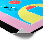 Basketbal Hof Pastel Kleuren Poster (Hoek)