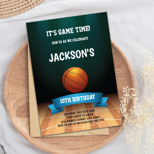 Basketbal Hof Verjaardag Uitnodiging