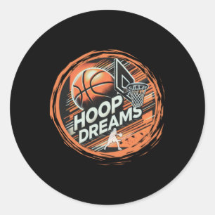 Basketbal Hoop Dreams Actief Ronde Sticker
