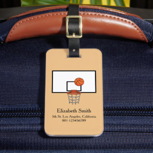 Basketbal Hoop personaliseren Bagagelabel