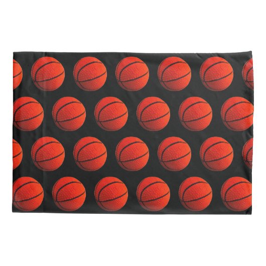 Basketbal Hoops Sinaasappel Zwart 4Mack Kussensloo Kussensloop (Achterkant)