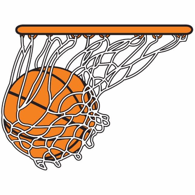 basketbal-houtwallen in netvectorillustratie staand fotobeeldje  (Voorkant)
