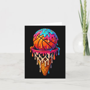 Basketbal Ice Cream Drip voor Jongens Meisjes Jeug Kaart