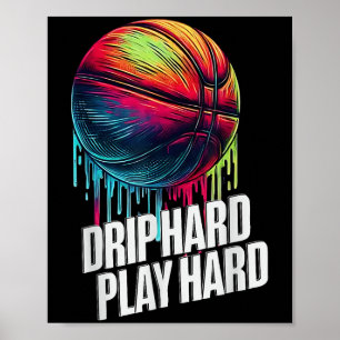 Basketbal Ice Cream Drip voor Jongens Meisjes Jeug Poster