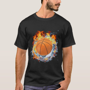 Basketbal Ice Splash Fire Flame Cool Sport Player T-shirt