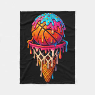Basketbal ijsdrank druppel voor jongens meisjes je fleece deken