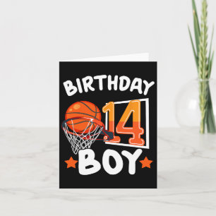 Basketbal Ik ben 14 jaar oud 14e verjaardag Jongen Kaart