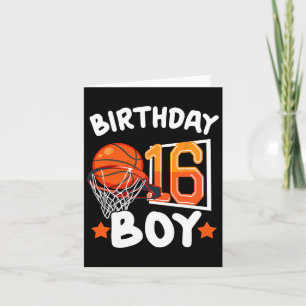 Basketbal Ik ben 16 jaar oud 16e verjaardag jongen Kaart