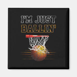Basketbal Ik ben gewoon Ballin' Coach speler Team Magneet