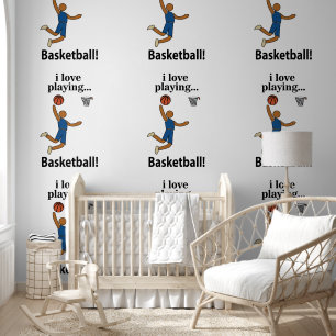 Basketbal Ik hou van basketbal spelen Behang