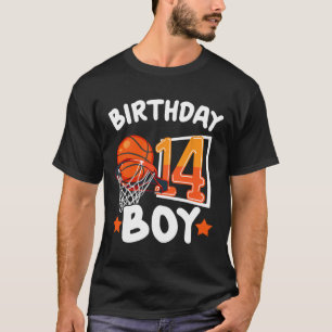 Basketbal IM 14 jaar oud 14e verjaardag jongen dec T-shirt