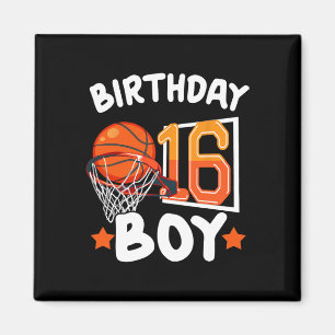 Basketbal IM 16 jaar oud 16e verjaardag jongen Dec Magneet