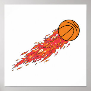 basketbal in brand poster