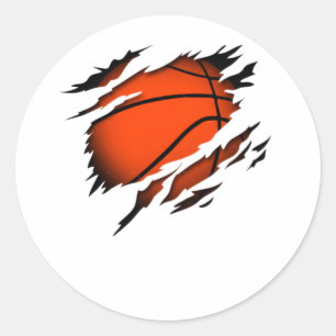 Basketbal in het hart Basketbalspeler Pion Ronde Sticker