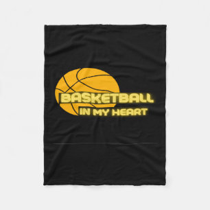 Basketbal in mijn hart Grappig S - cadeau voor Fleece Deken
