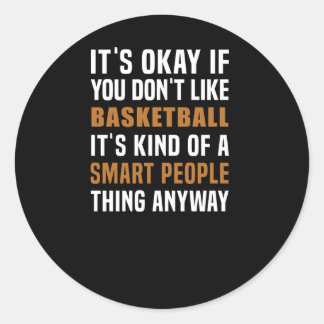 Basketbal is een slim mensending ronde sticker
