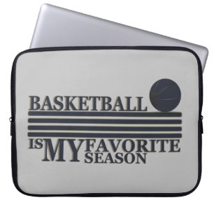 Basketbal is mijn favoriete seizoen met blauwe bal laptop sleeve