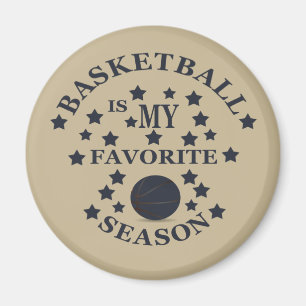 Basketbal is mijn favoriete seizoen met blauwe bal magneet