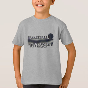 Basketbal is mijn favoriete seizoen met blauwe bal t-shirt