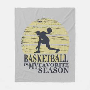 Basketbal is mijn favoriete seizoen retro fleece deken