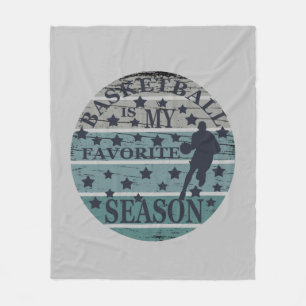 Basketbal is mijn favoriete seizoen  retro fleece deken