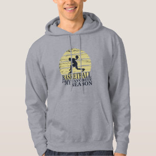 Basketbal is mijn favoriete seizoen retro zonsonde hoodie