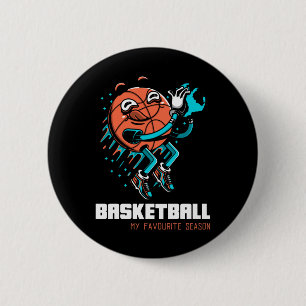 Basketbal is mijn favoriete seizoen ronde button 5,7 cm
