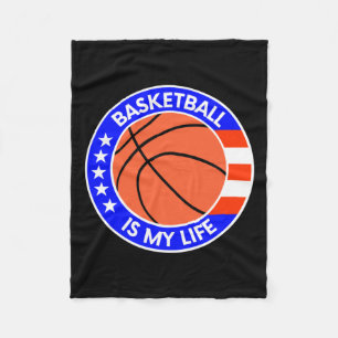 Basketbal is mijn leven is de Amerikaanse vlag Fleece Deken