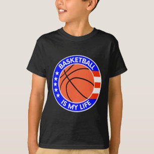 Basketbal is mijn leven is de Amerikaanse vlag T-shirt