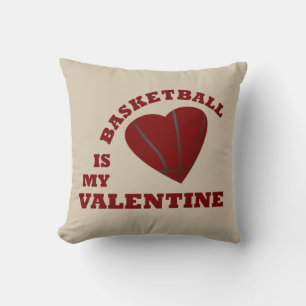 Basketbal is mijn valentijn met rood hart kussen