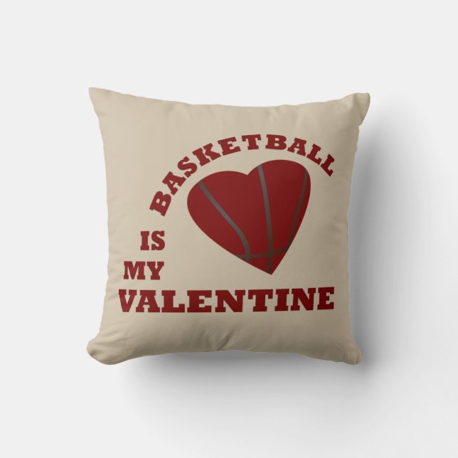 Basketbal is mijn valentijn met rood hart kussen (Voorkant)