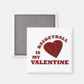 Basketbal is mijn valentijn met rood hart magneet (Voorkant / Achterkant)