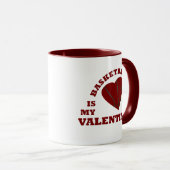 Basketbal is mijn valentijn met rood hart mok (Voorkant rechts)