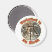 Basketbal is mijn wereld! magneet (Voorkant / Achterkant)