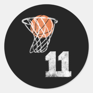 basketbal jersey nummer 11 speler nummer ronde sticker