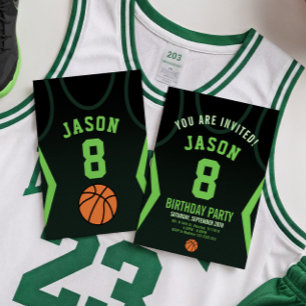 Basketbal Jersey Verjaardag Uitnodiging