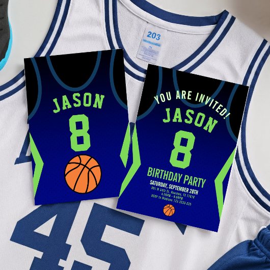 Basketbal Jersey Verjaardag Uitnodiging