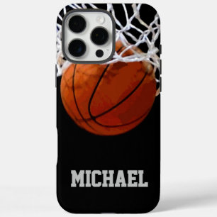 Basketbal Jouw Naam iPhone 16 Pro Max Hoesje