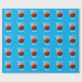 Basketbal Jouw Naam Custom Cadeaupapier (Vlak)