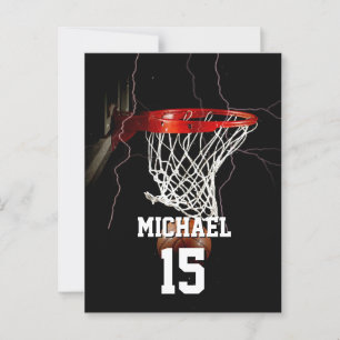 Basketbal Jouw naam en nummer toevoegen Briefkaart
