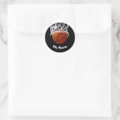 Basketbal Jouw Naam Maatwerk Ronde Sticker (Tas)