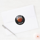 Basketbal Jouw Naam Maatwerk Ronde Sticker (Envelop)