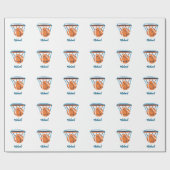 Basketbal Jouw naam Persoonlijk Cadeaupapier (Vlak)